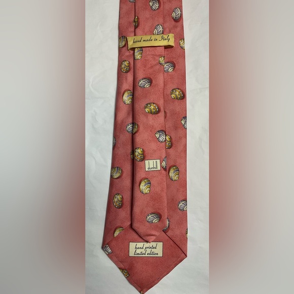 Dunhill Silk Tie - Coral with seashell - Picture 2 of 2